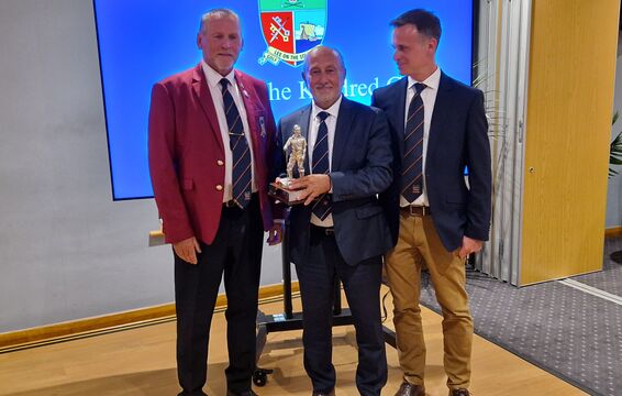 Petersfield Team Captain with the Stan Hancock Trophy